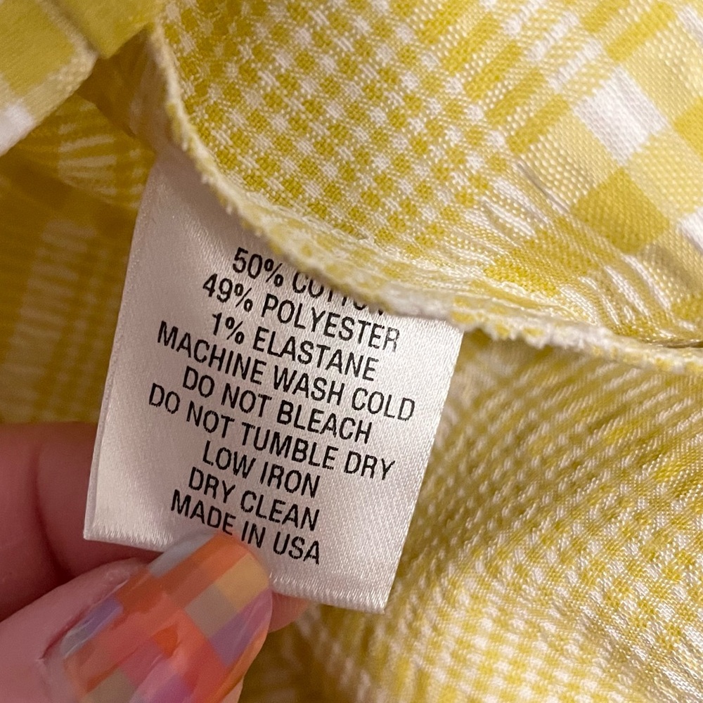 Pearl By Lela Rose Plaid Seersucker Full Sleeve Top in Sunflower - Picture 10 of 10